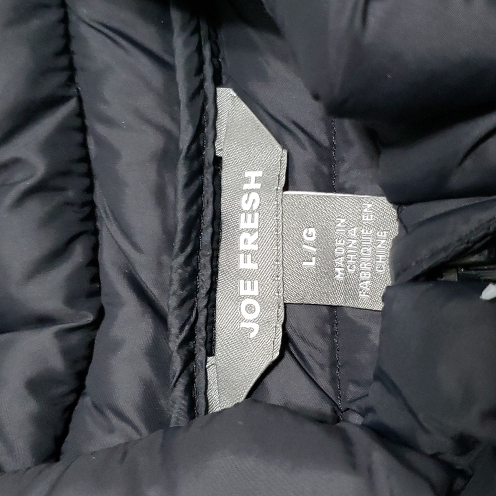 Joe Fresh Lightweight Packable Black Puffer Jacket Size Large - Picture 6 of 14